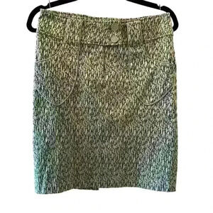 Cat Lady Brand Women's Black Tweed Pencil Skirt M Geometric Knee Length